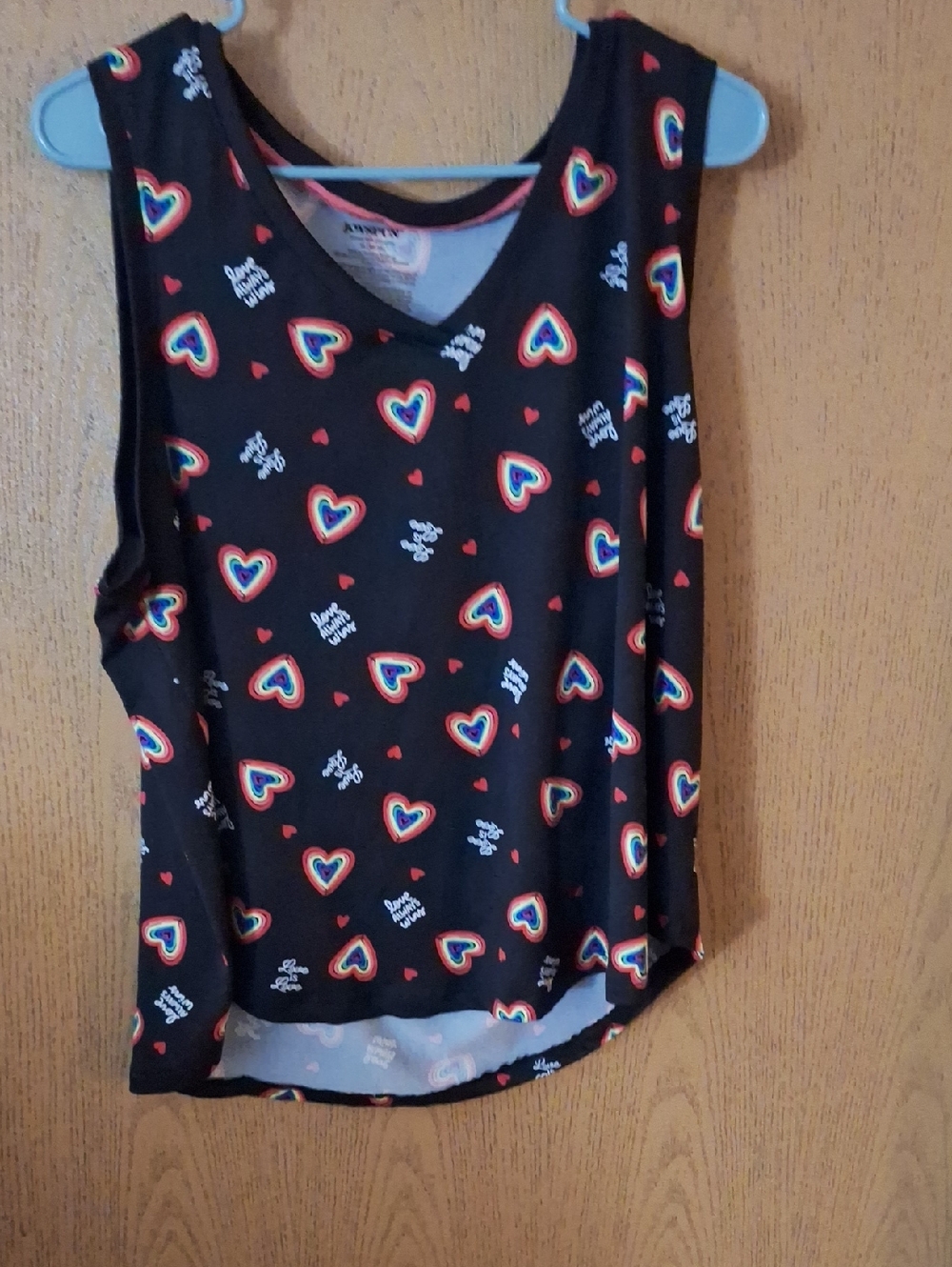 Black Rainbow Heart Tank Top - Casual Women's Tank
